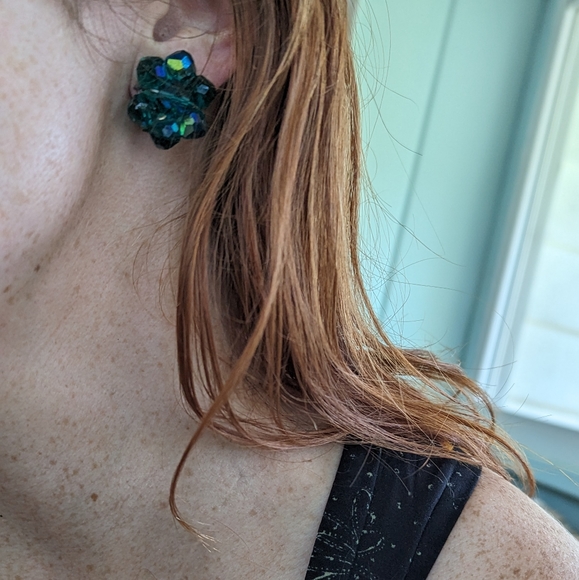 Vintage Teal Beaded Jewelry Set - Picture 7 of 7